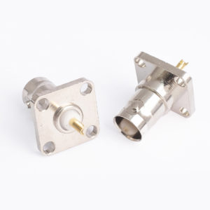 BNC Socket Solder Sq Flange 4-Hole